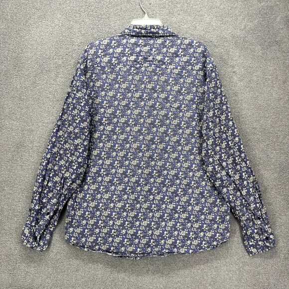 Alexander Jordan Shirt Mens‎ XL Blue Floral Long Sleeves Casual Button Down - Picture 2 of 15